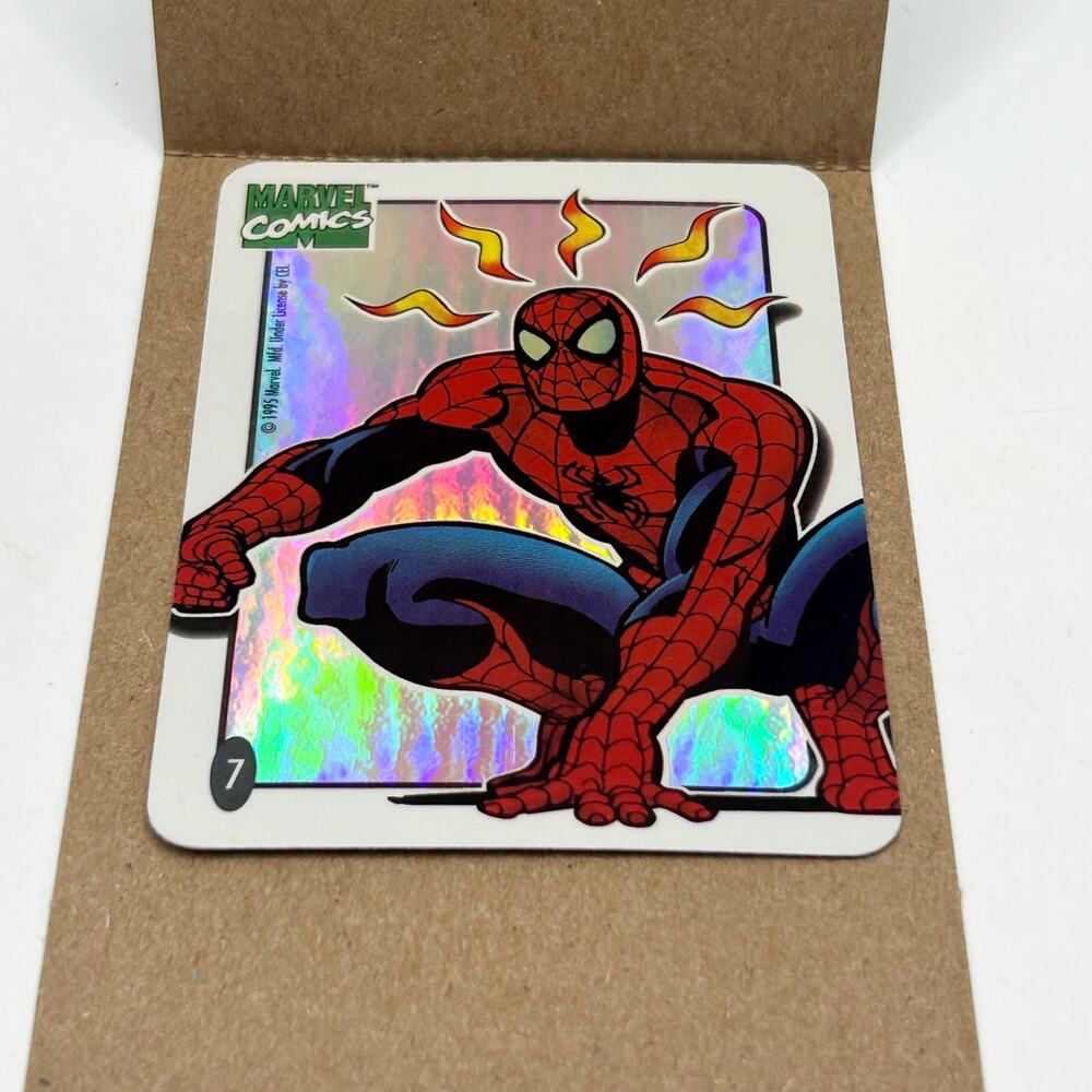 RARE Vintage Marvel 1995 SpiderMan #7 CEL PRISM Holo Vending Machine Sticker 3